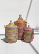 Handmade Circular Multi-Color Classic Basket (3 Sizes) BASKET DECO 