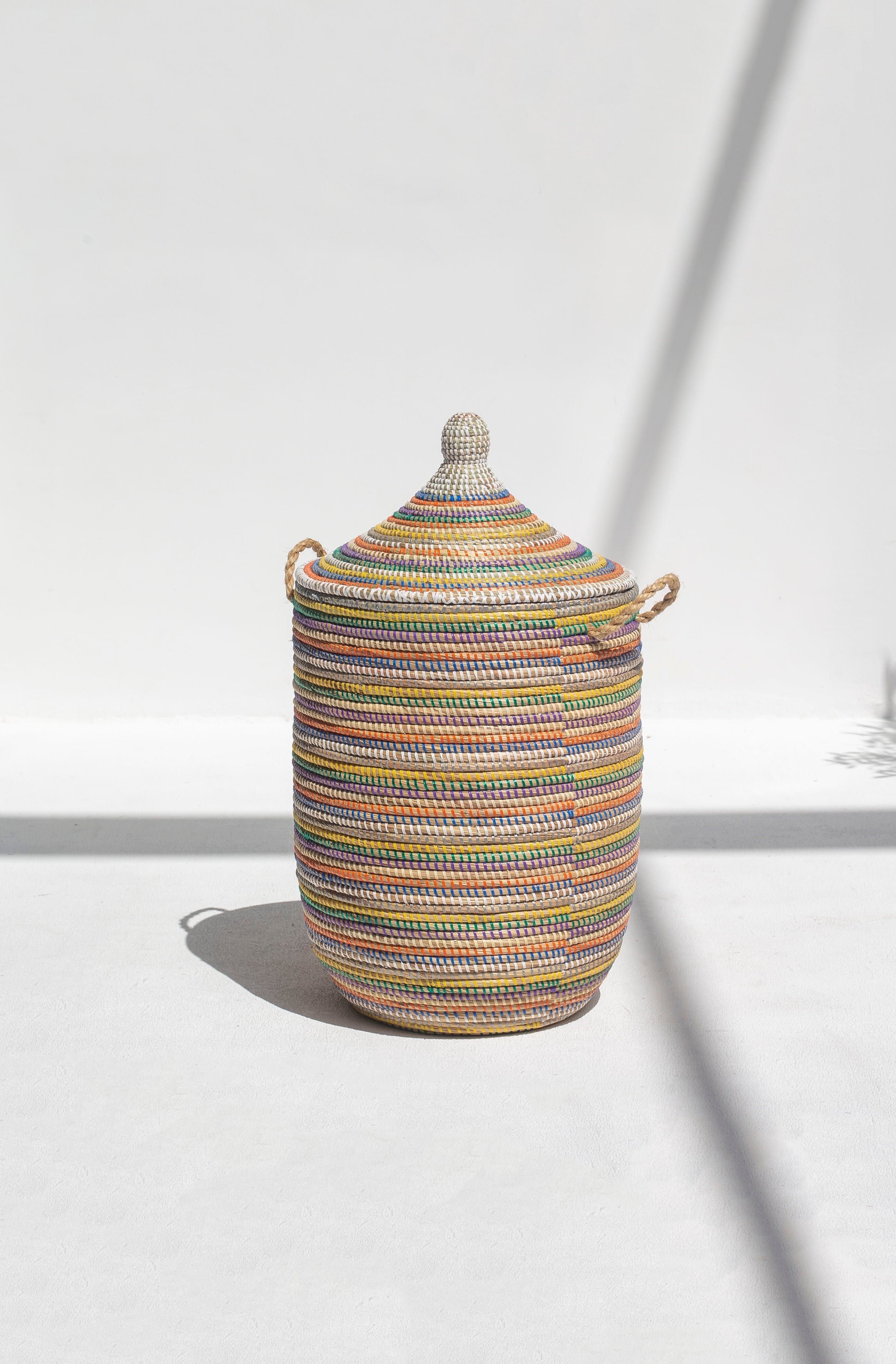Handmade Circular Multi-Color Classic Basket (3 Sizes) BASKET  