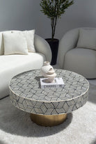 Dorothea Round Bone Inlay Coffee Table 