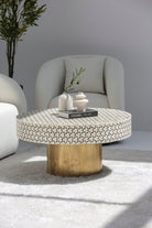 Astraea Round Bone Inlay Coffee Table TWOA 