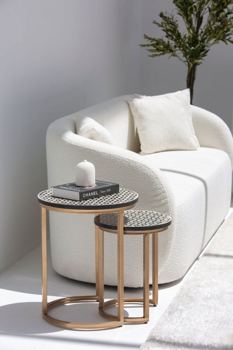 Jocasta Bone Inlay Nesting Side Table Side Table 