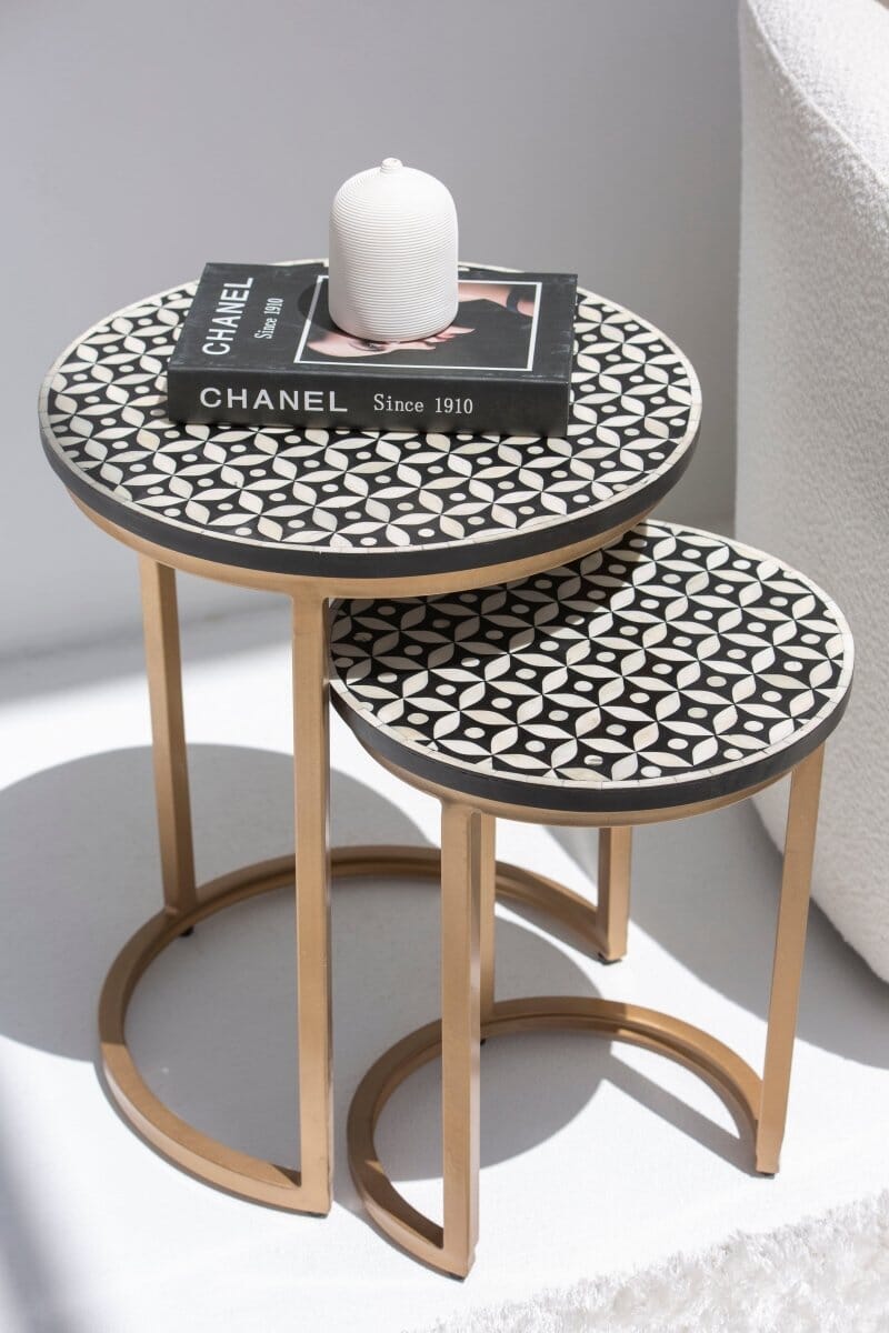 Jocasta Bone Inlay Nesting Side Table Side Table 