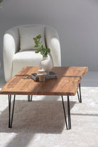 Helia Dark Acacia Coffee Table with Hairpin Legs TWOA 