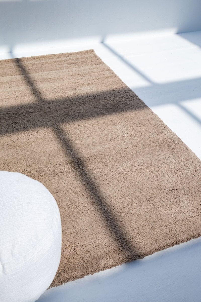 Fluffy Light brown Shaggy Rug (2 Sizes) Table Tuft Shaggy 