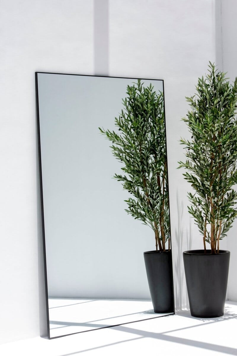 Zara Full Length Black Rectangular Large Metal Mirror (4 Sizes)