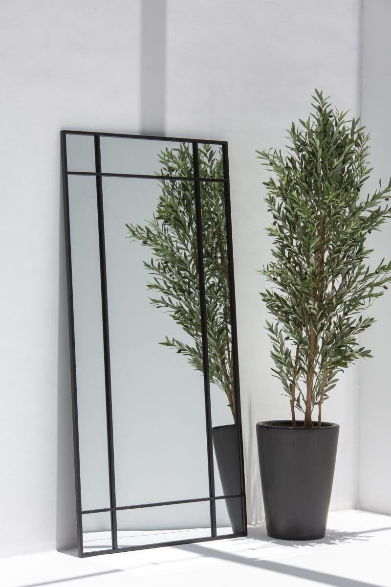 Aurelia Black Window Rectangular Mirror (2 Sizes)