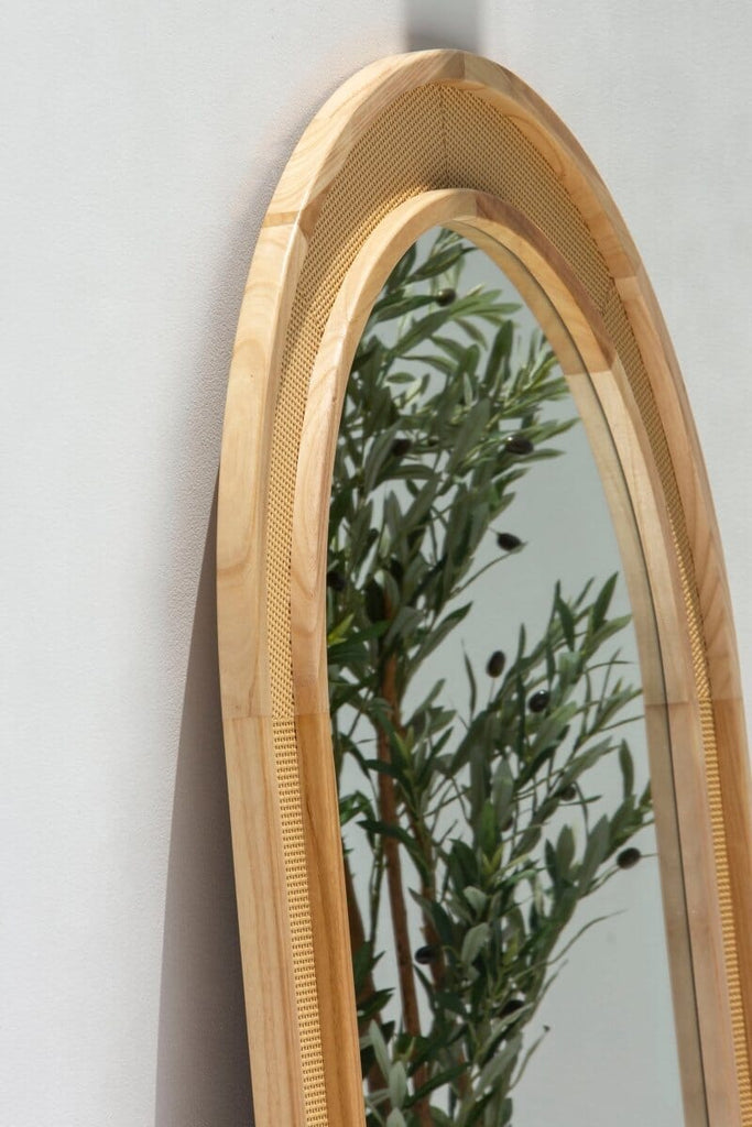 Riley Rattan Frame Arch Full Length Mirror (2 Sizes) Mirrors Homekode 