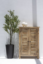 Marcella Rustic Mango Wood Slatted Cabinet (3 Sizes) TWOA H120 x W80 x D45 