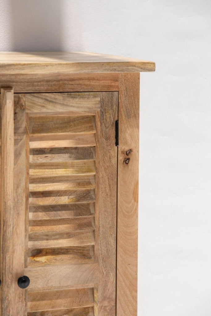 Marcella Rustic Mango Wood Slatted Cabinet (3 Sizes) TWOA 