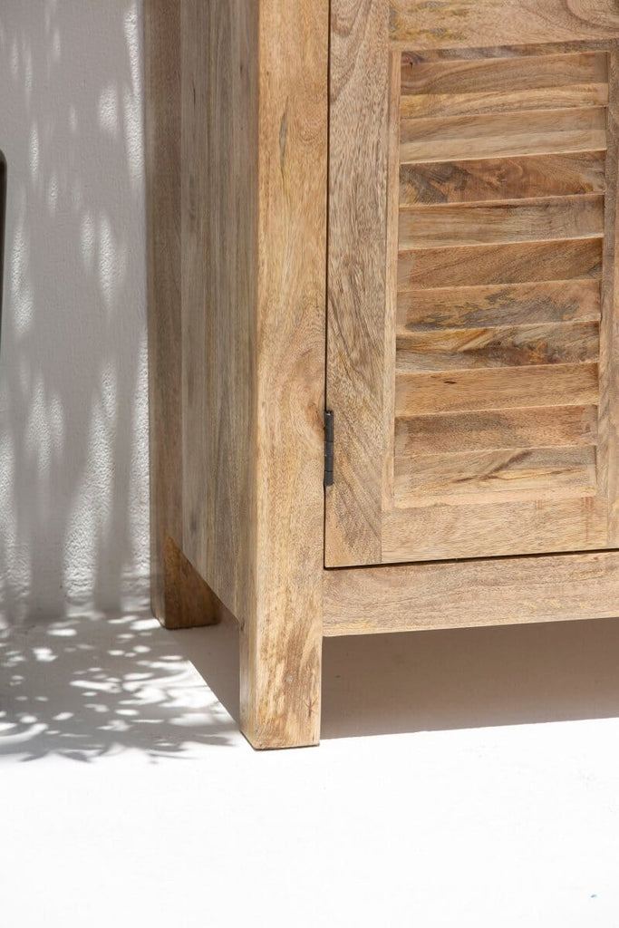 Marcella Rustic Mango Wood Slatted Cabinet (3 Sizes) TWOA 