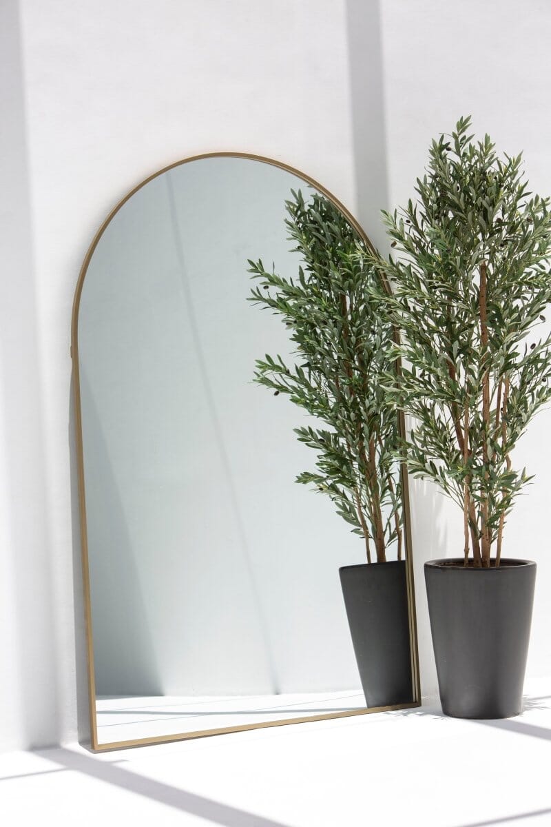 Full Length Arched Brass Wall Mirror (2 Sizes)