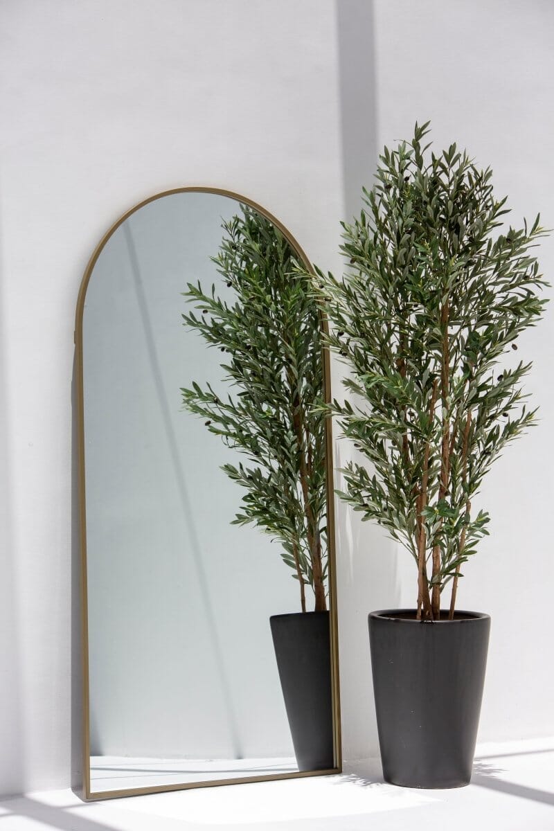 Full Length Arched Brass Wall Mirror (2 Sizes) Homekode 200CM Height x 100CM Width 