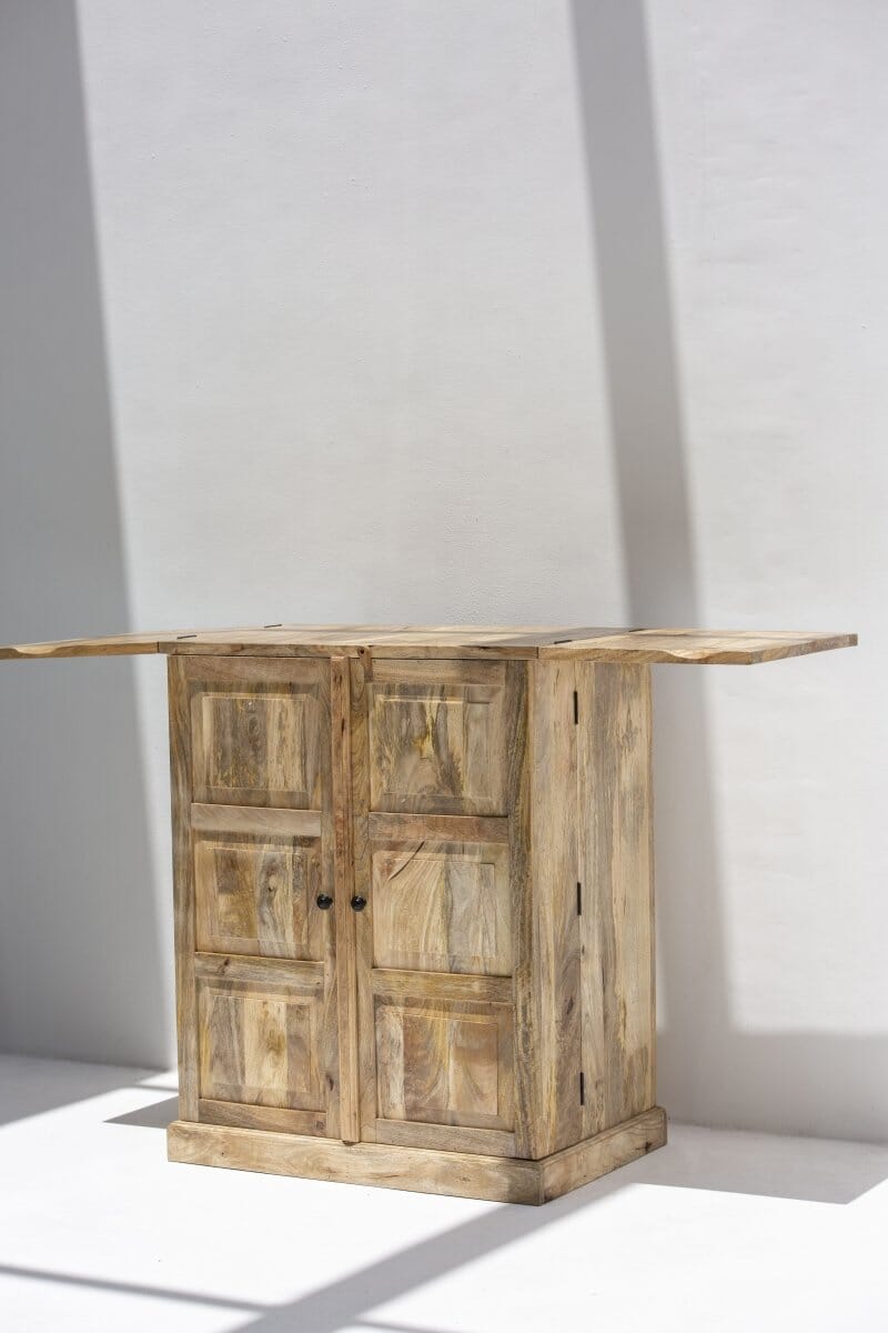 Mimosa Expand-A-Bar Mango Wood Bar Cabinet 