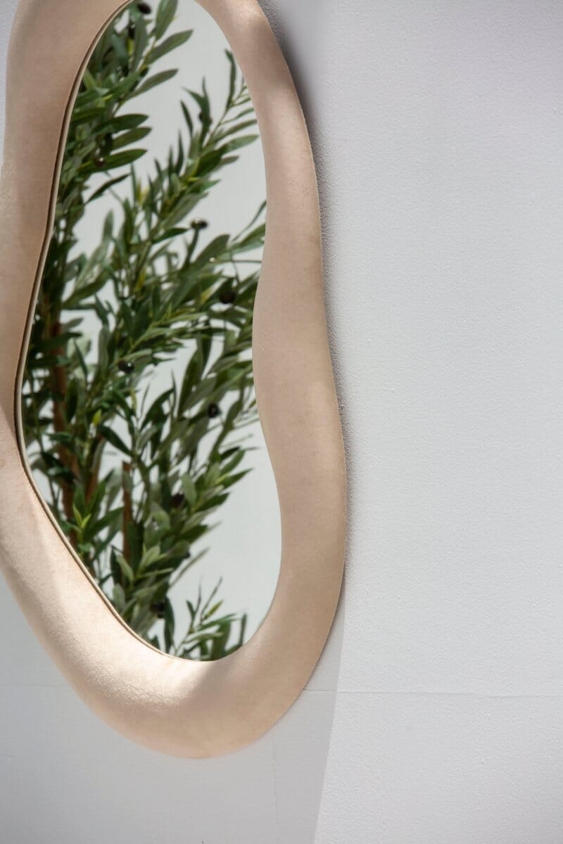 Faye Flannelette Frame Irregular Wall Mirror Homekode 