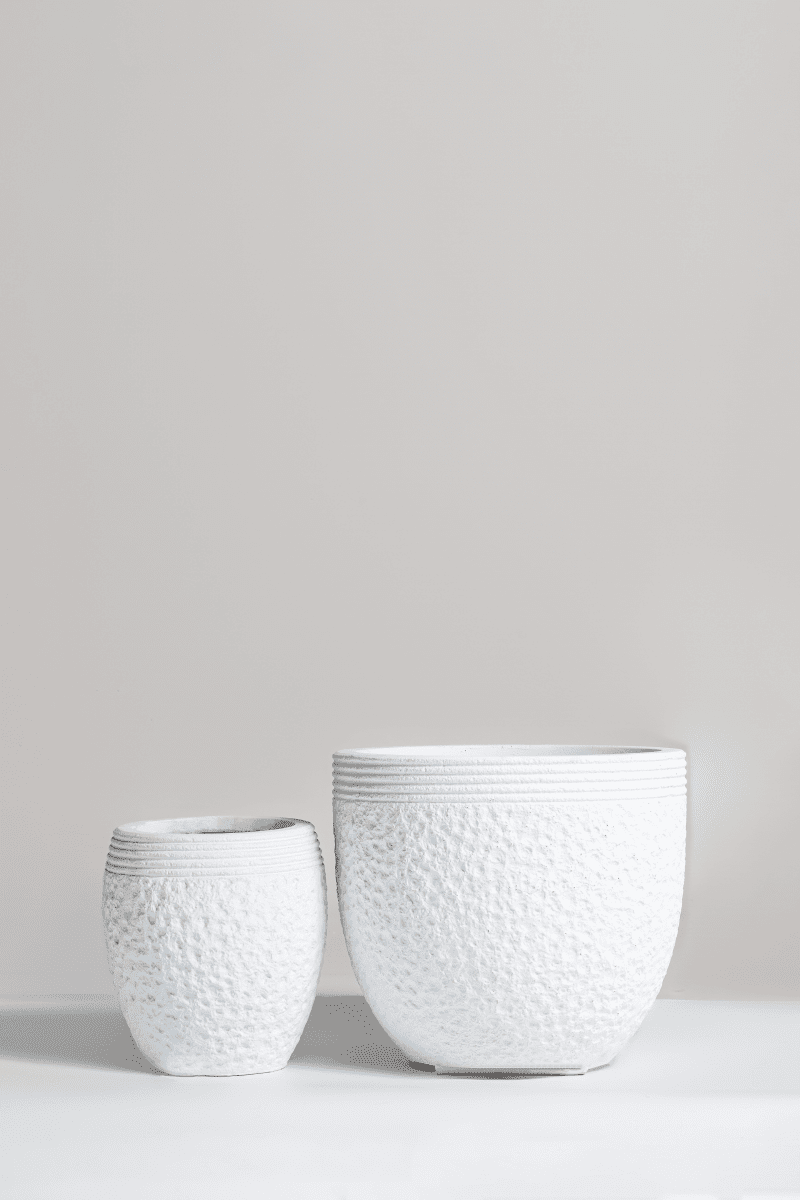 White Texture Ceramic Plant pot (3 Sizes) FLO 