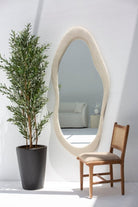 Roxana Wall Rounded Bottom Mirror with Off White Frame Homekode 