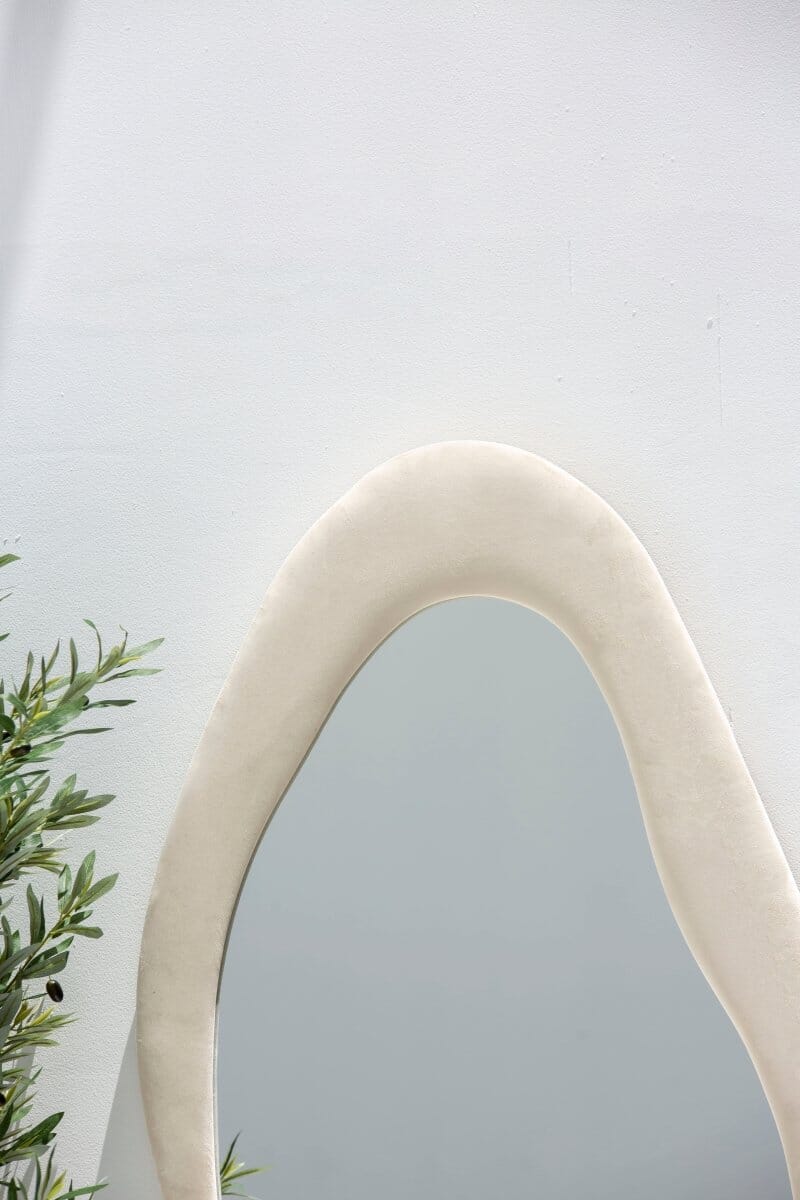 Roxana Wall Rounded Bottom Mirror with Off White Fr Homekode 