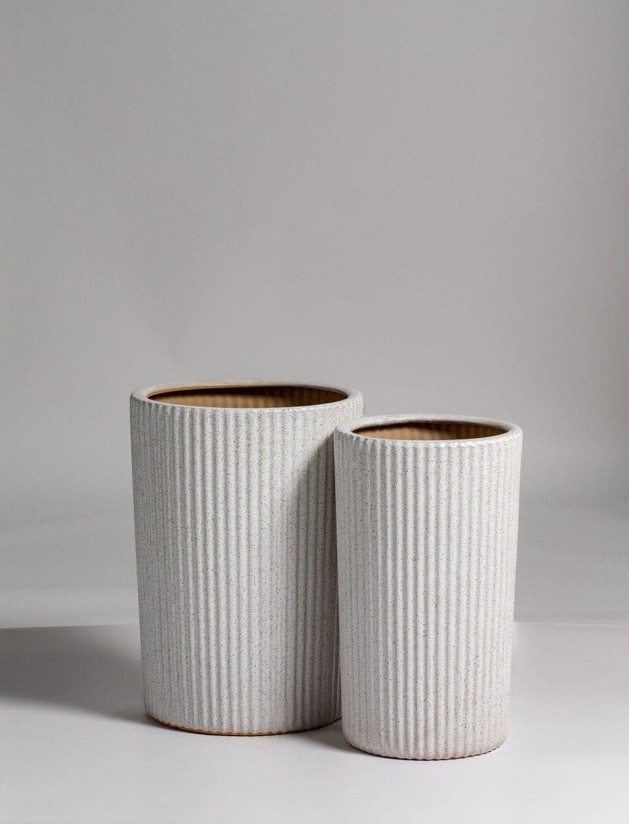 White Sand Patterns Ceramic Pot