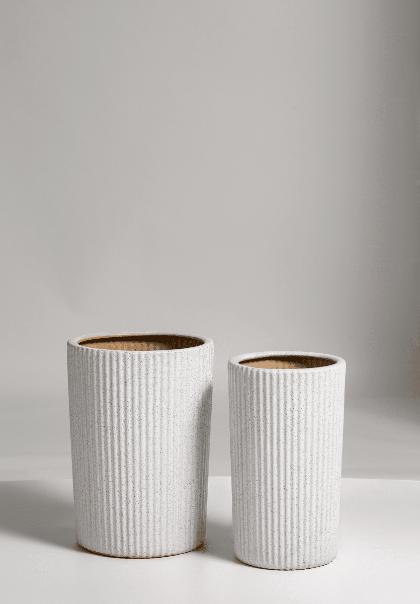 White Sand Patterns Ceramic Pot (3 Sizes Available) FLO 