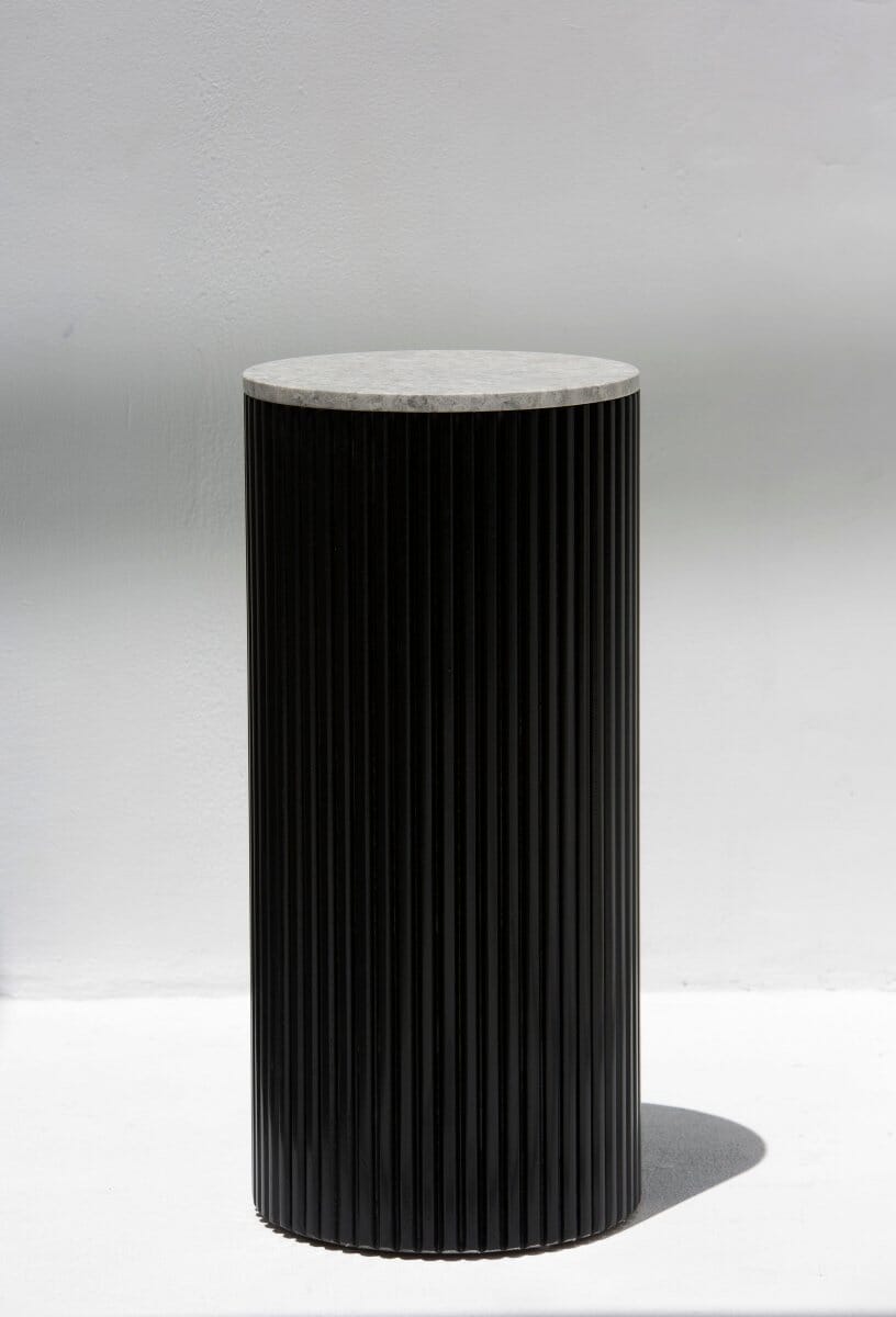 Alora Black Wooden Plinth With Multiple Tops Thundra Gray 