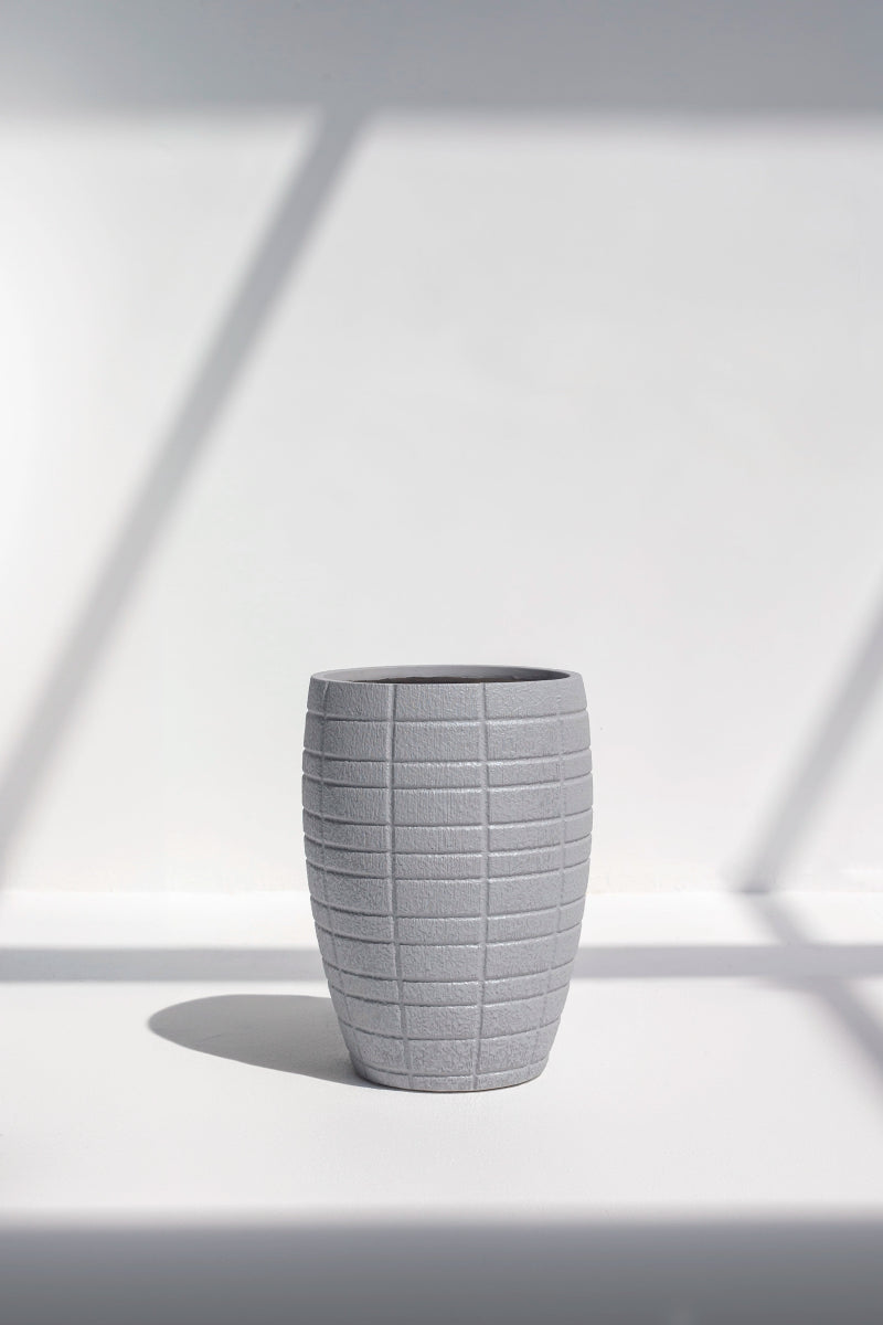 Gray Grid Texture Pot (3 Sizes) FLO 