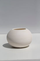 Round Flat Ceramic Vase 