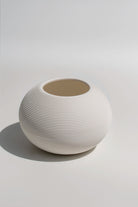 Round Flat Ceramic Vase 