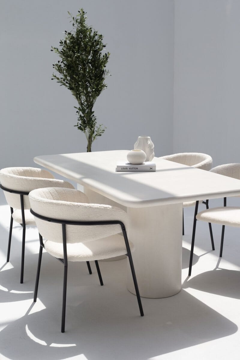 Alara Off White Micro Concrete Dining Table (6 Sizes)