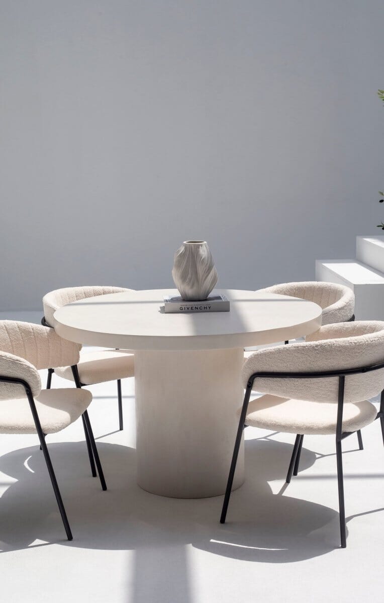 Funda Off White Round Concrete Dining Table Homekode 