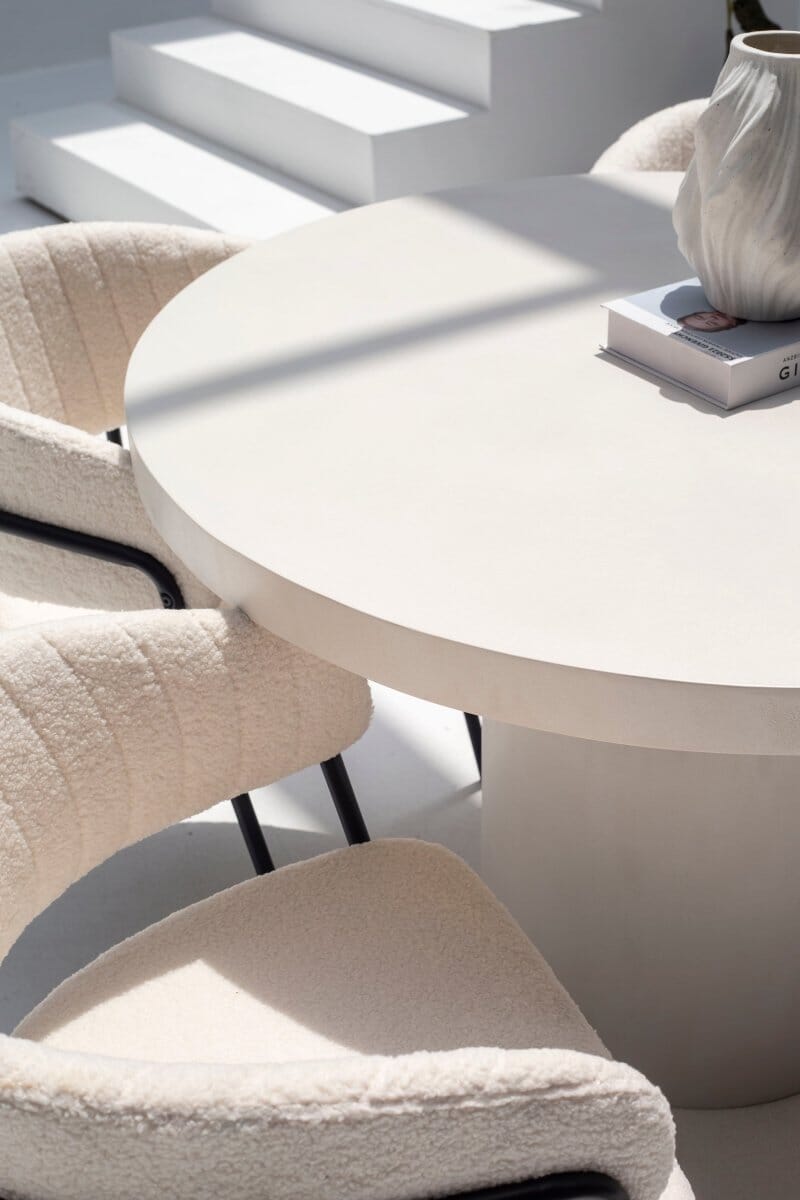 Funda Off White Round Concrete Dining Table Homekode 