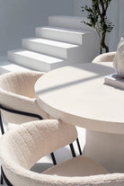 Funda Off White Round Concrete Dining Table Homekode 