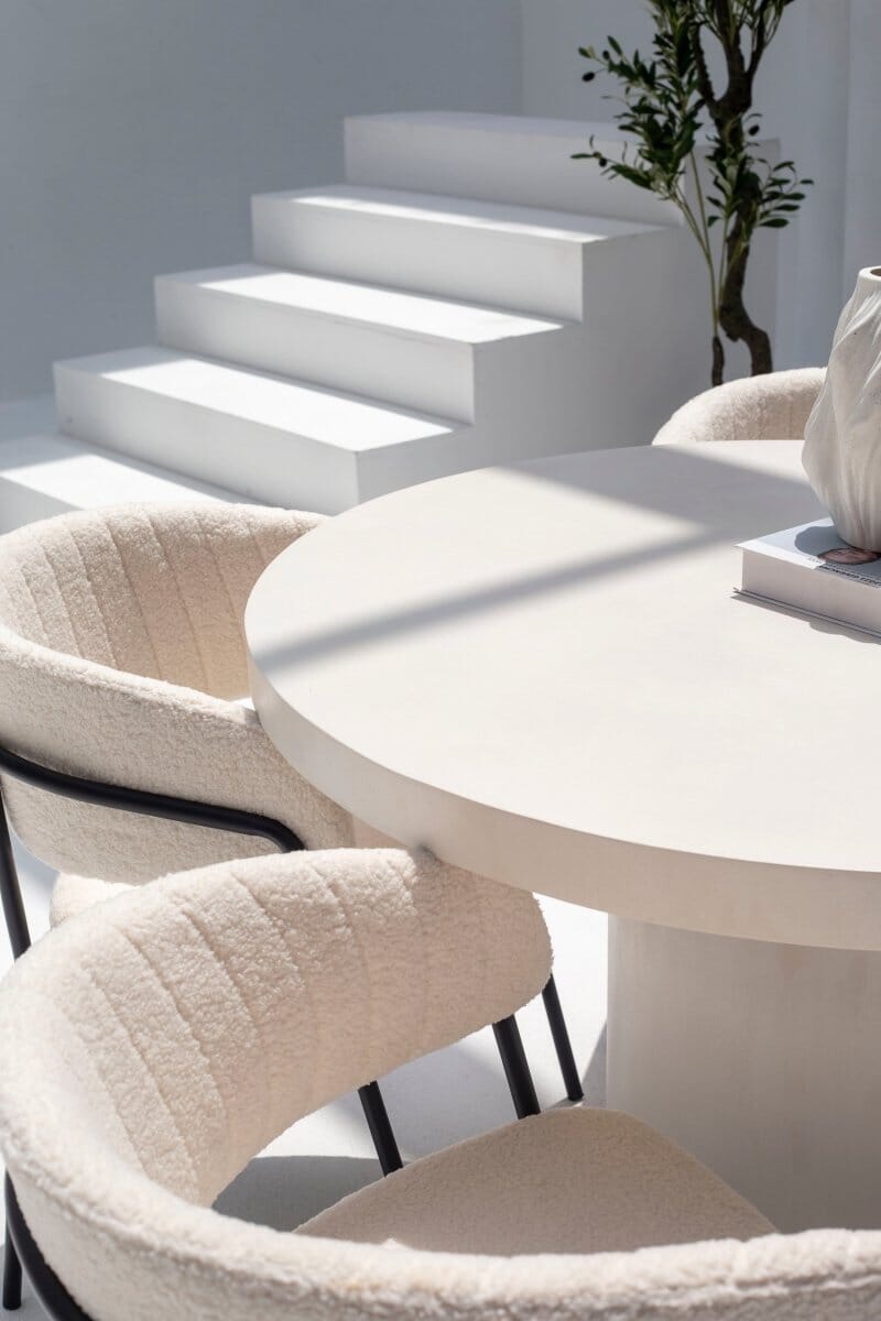 Funda Off White Round Concrete Dining Table Homekode 