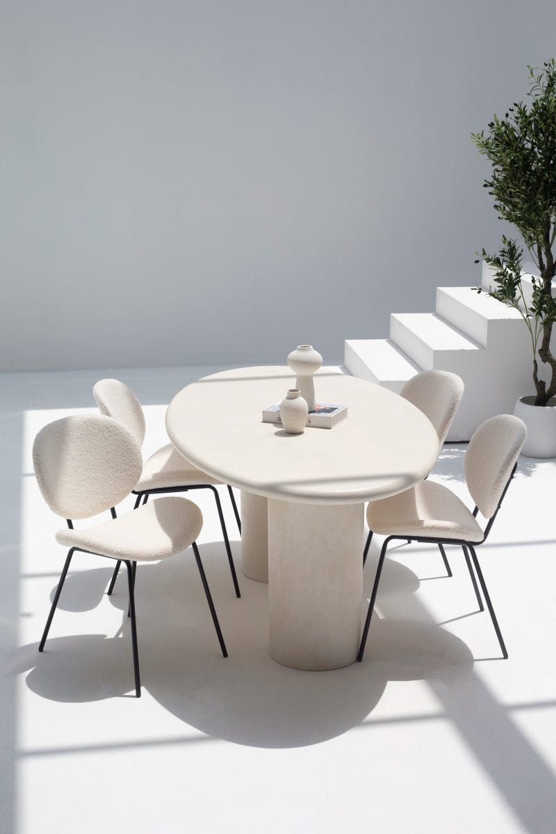 Sylvette Textured Oval Micro Cement Dining Table (2 Sizes) Homekode 