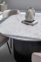 Banou Mugla White Marble Top Dining Table Homekode 