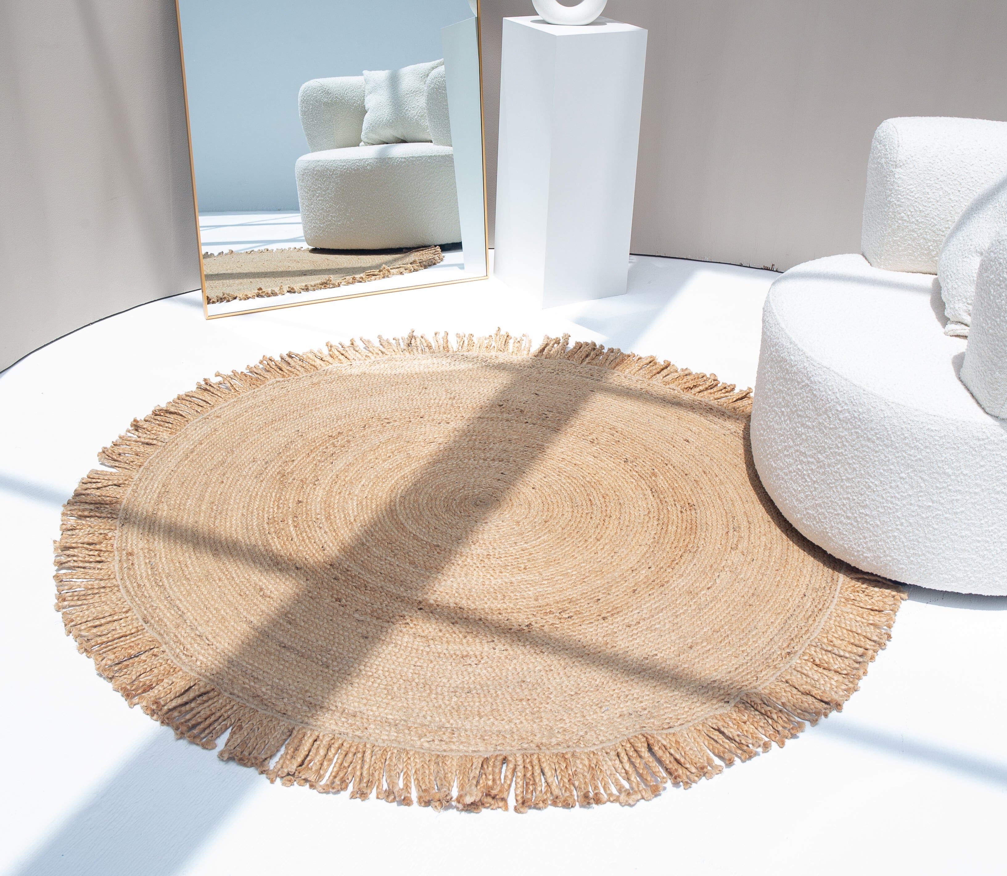 Celestial Weave - Braided Round Tassels Rug (3 Sizes)