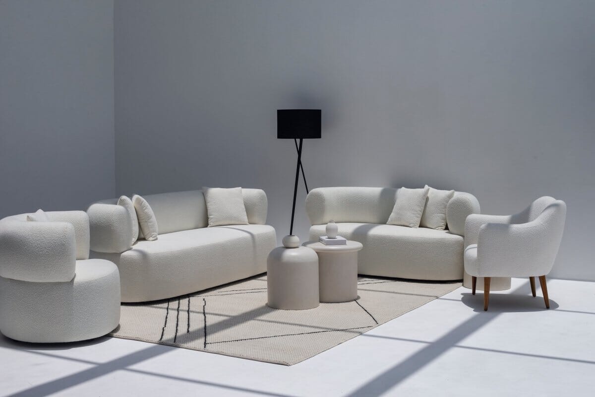 Odelia Off-White Bouclé Sofa Homekode 