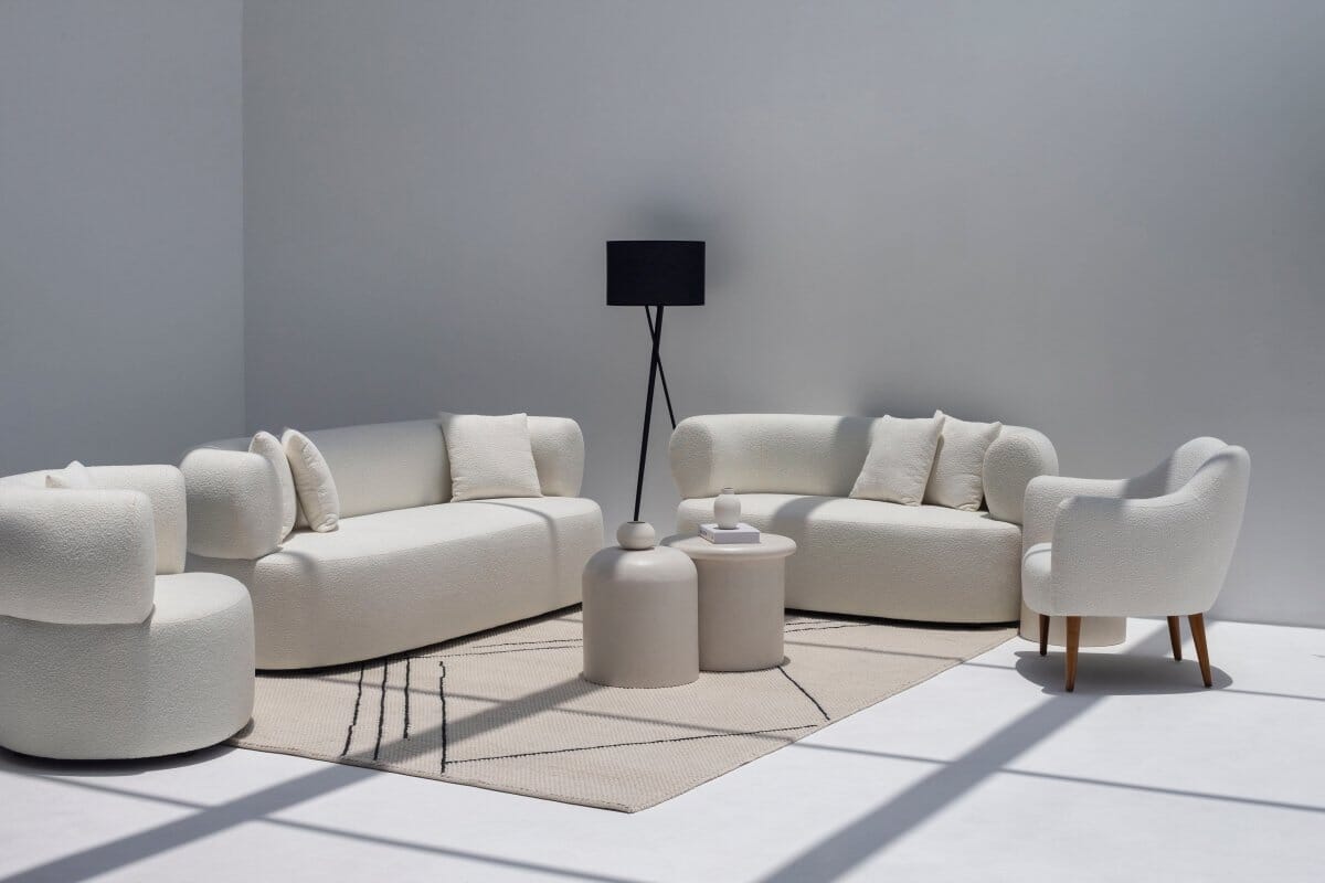 Odelia Off-White Bouclé Sofa Homekode 