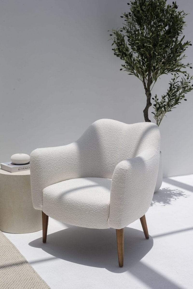 Kent Boucle Armchair with Irregular Top Homekode 