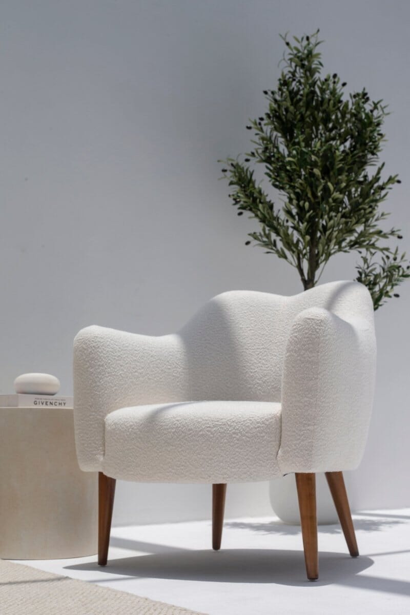 Kent Boucle Armchair with Irregular Top Homekode 