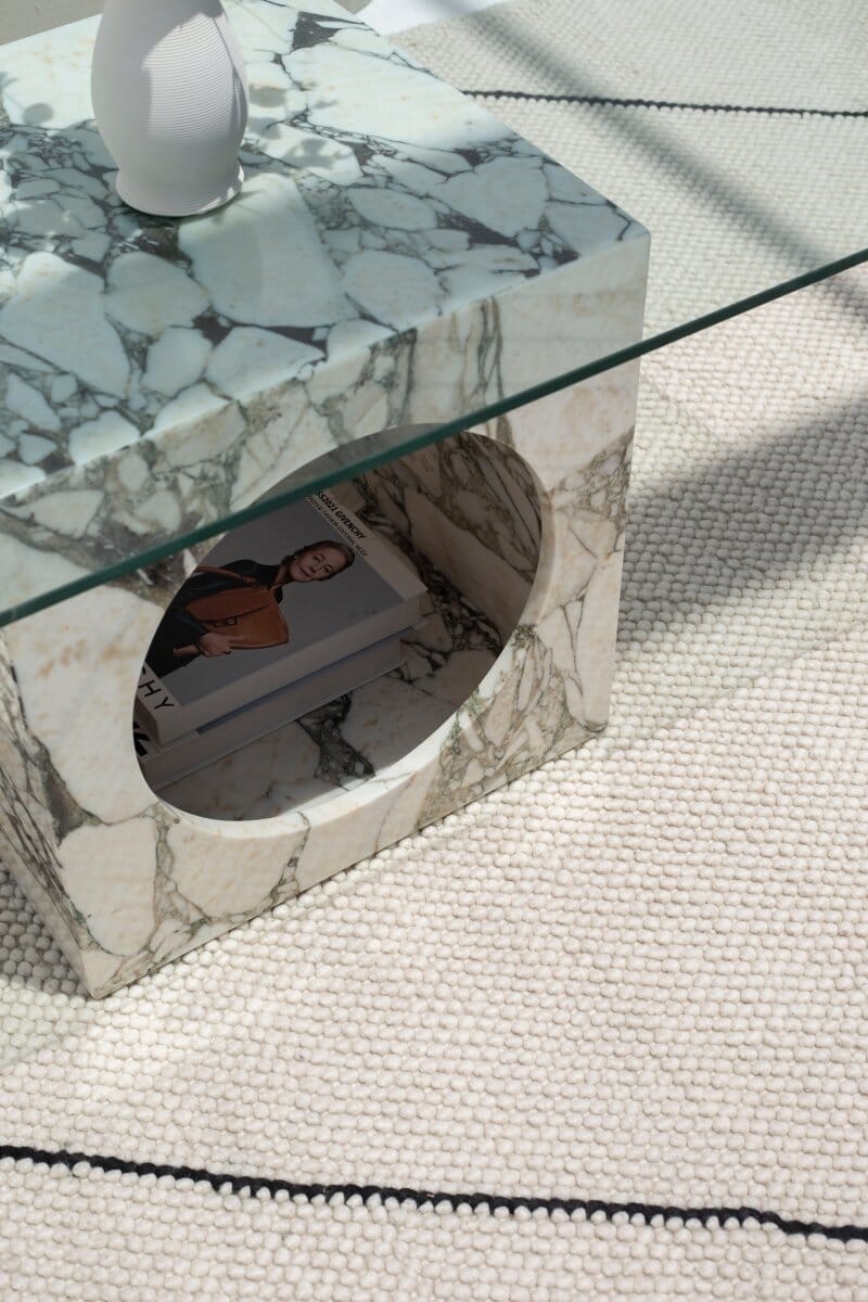 Isra Calacatta Viola Marble Coffee Table Coffee Tables 