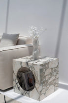 Isra Calacatta Viola Marble Side Table MGH 