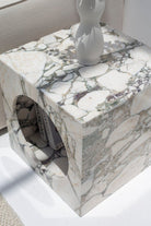 Isra Calacatta Viola Marble Side Table 