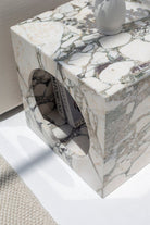 Isra Calacatta Viola Marble Side Table MGH 