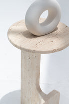 Elara Travertine Round Side Table Homekode 