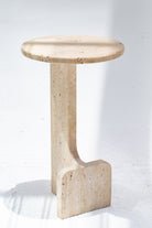 Elara Travertine Round Side Table Homekode 