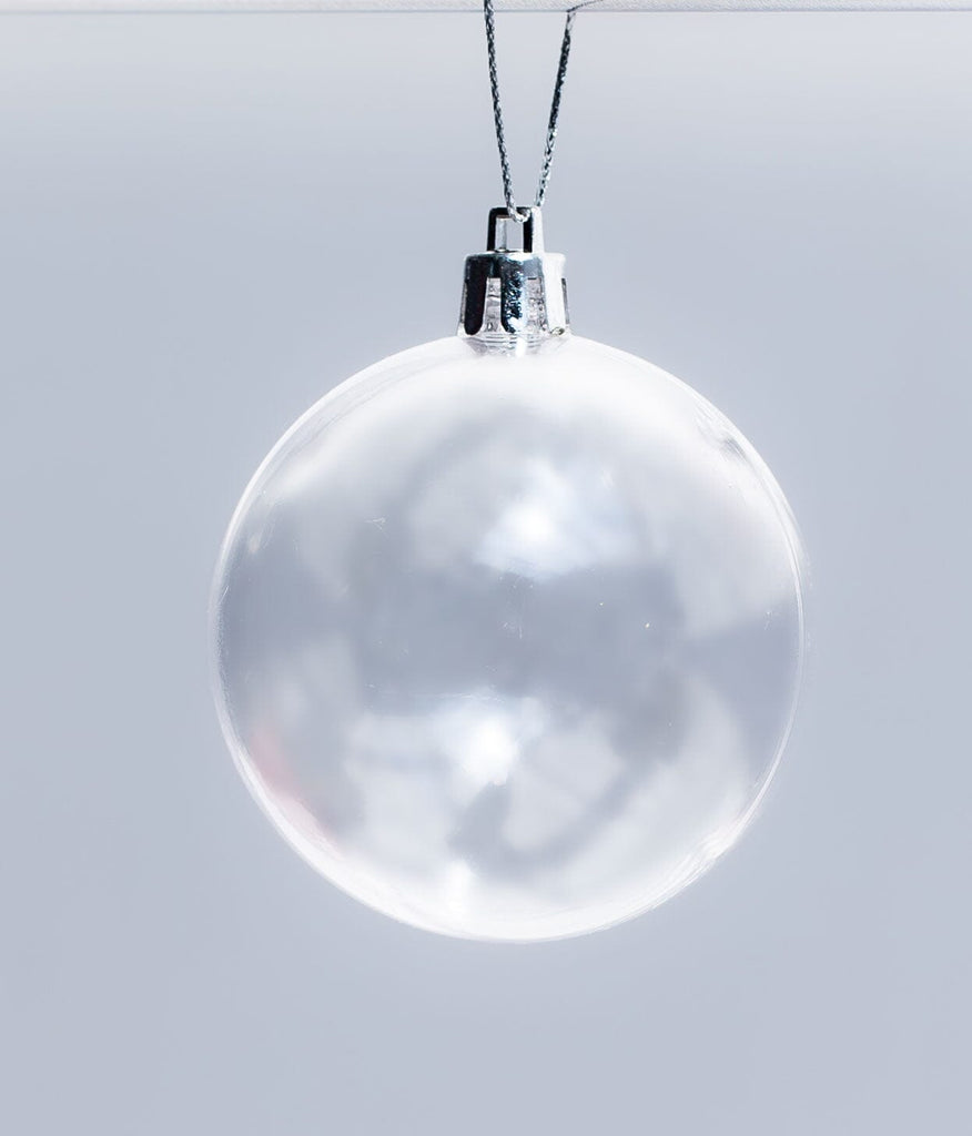 White & Transparent Christmas Ball Ornaments Set