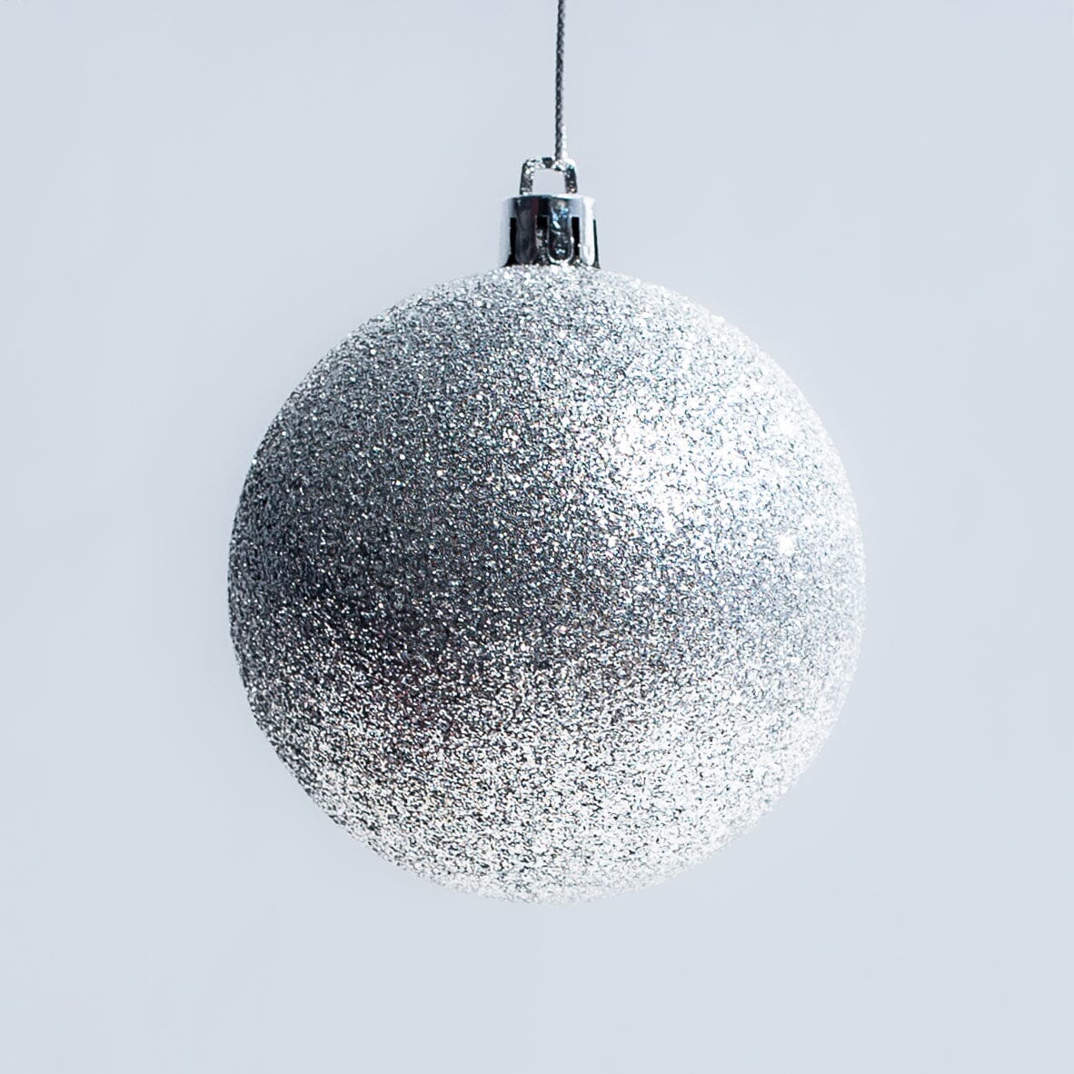 Silver Christmas Ball Ornaments Set