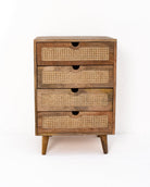 Rattan 4-Drawer Side Table Homekode 