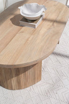 Kimberly Oval Shaped Wooden Coffee Table 