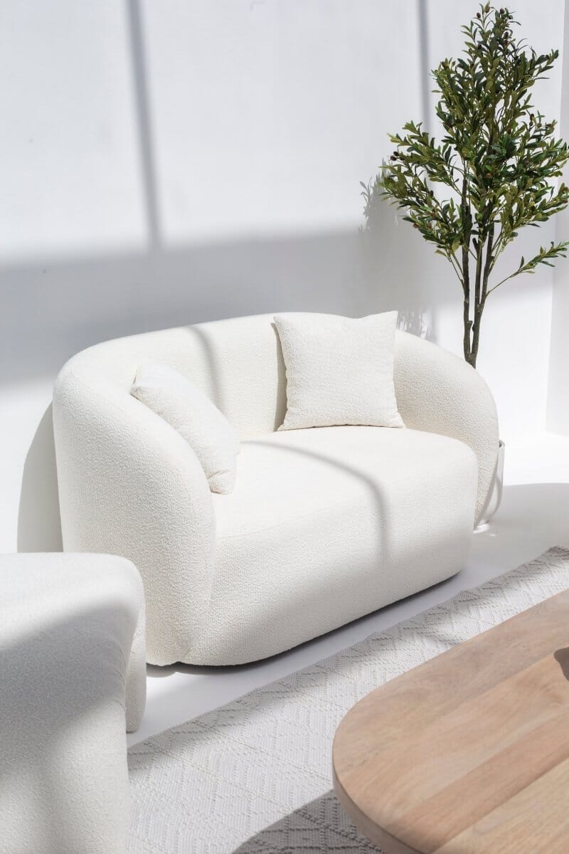 Amanti Off-White Bouclé Sofa (2 & 3 Seater) Homekode 